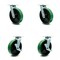 Service Caster 8 Inch Green Poly on Cast Iron Swivel Caster Set with Roller Bearing 2 Brake SCC SCC-30CS820-PUR-GB-2-TLB-2 - alternate 1
